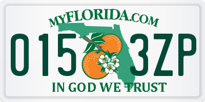 FL license plate 0153ZP