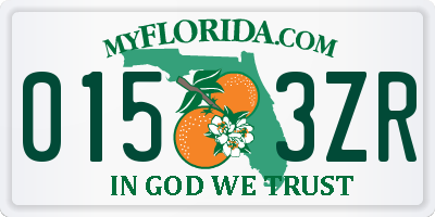 FL license plate 0153ZR