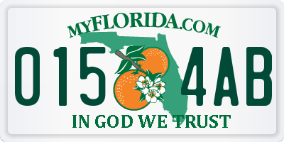 FL license plate 0154AB