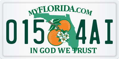 FL license plate 0154AI