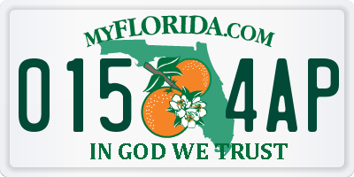 FL license plate 0154AP