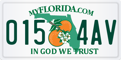FL license plate 0154AV