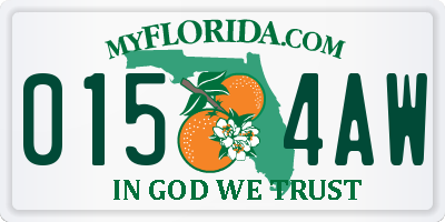 FL license plate 0154AW