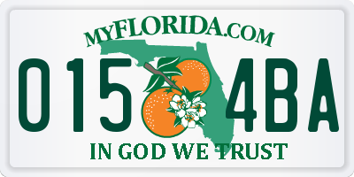 FL license plate 0154BA