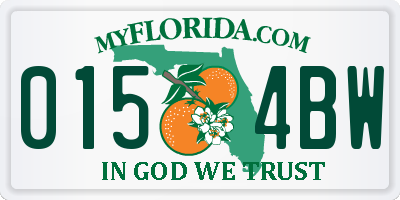 FL license plate 0154BW