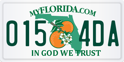 FL license plate 0154DA
