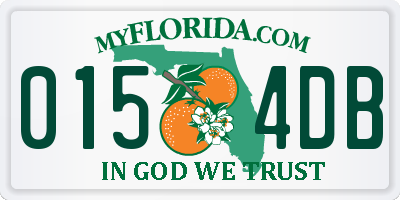 FL license plate 0154DB