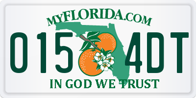 FL license plate 0154DT