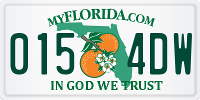FL license plate 0154DW