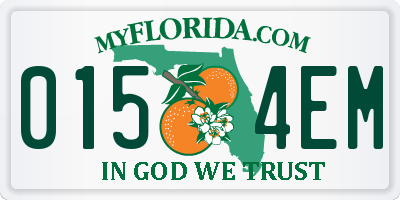 FL license plate 0154EM