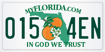 FL license plate 0154EN