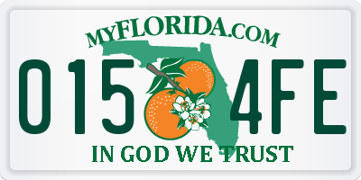 FL license plate 0154FE