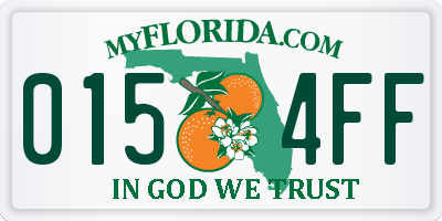 FL license plate 0154FF