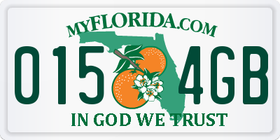 FL license plate 0154GB