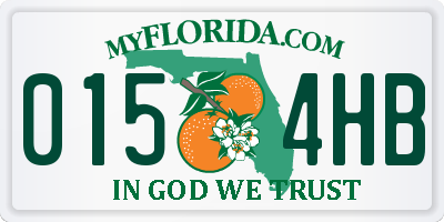 FL license plate 0154HB