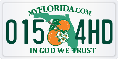 FL license plate 0154HD
