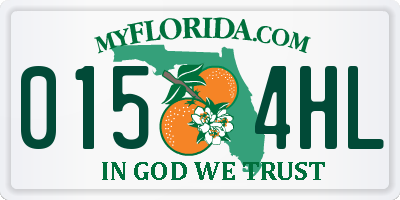 FL license plate 0154HL