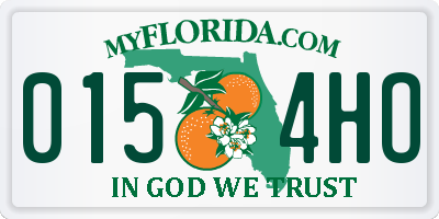 FL license plate 0154HO