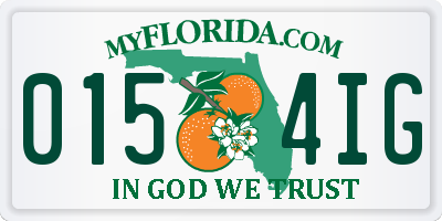 FL license plate 0154IG