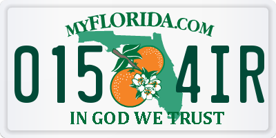 FL license plate 0154IR