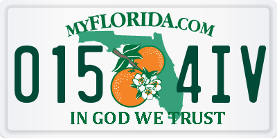 FL license plate 0154IV