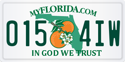 FL license plate 0154IW