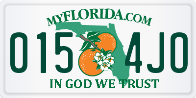 FL license plate 0154JO