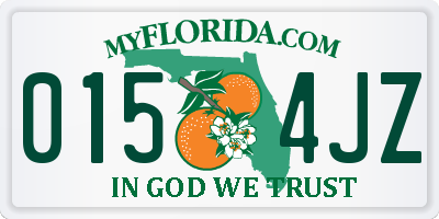 FL license plate 0154JZ