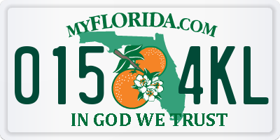 FL license plate 0154KL