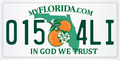 FL license plate 0154LI