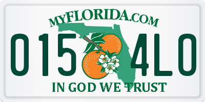 FL license plate 0154LO
