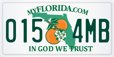 FL license plate 0154MB