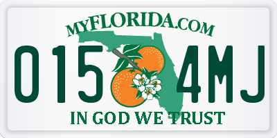 FL license plate 0154MJ