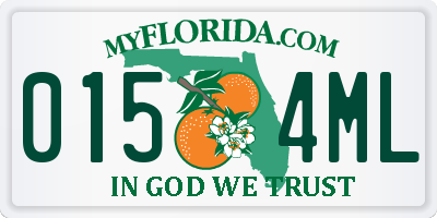 FL license plate 0154ML