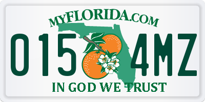 FL license plate 0154MZ