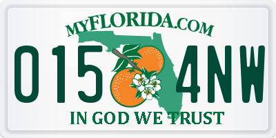 FL license plate 0154NW