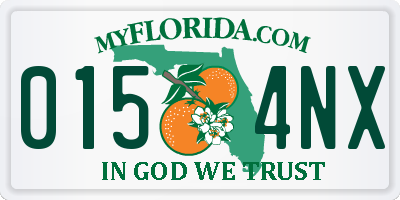 FL license plate 0154NX