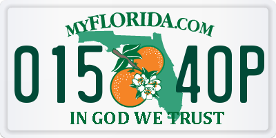 FL license plate 0154OP