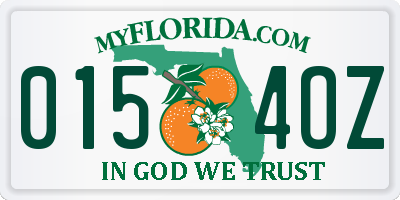 FL license plate 0154OZ