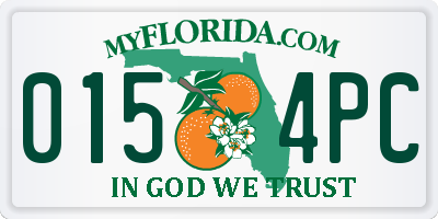 FL license plate 0154PC