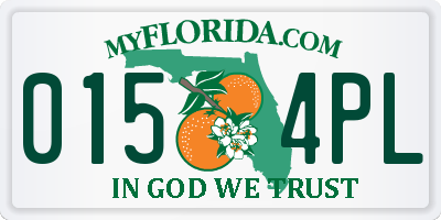 FL license plate 0154PL