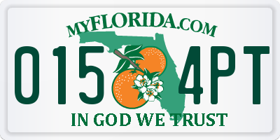 FL license plate 0154PT