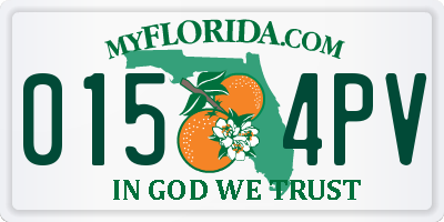FL license plate 0154PV