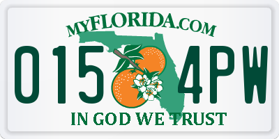 FL license plate 0154PW