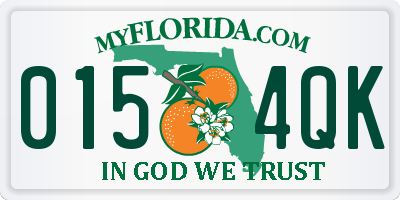 FL license plate 0154QK