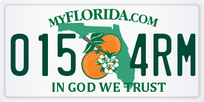FL license plate 0154RM
