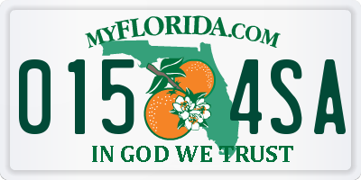 FL license plate 0154SA