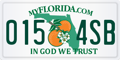 FL license plate 0154SB