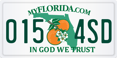 FL license plate 0154SD