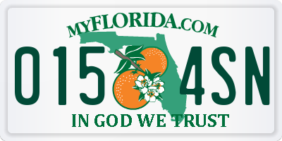 FL license plate 0154SN